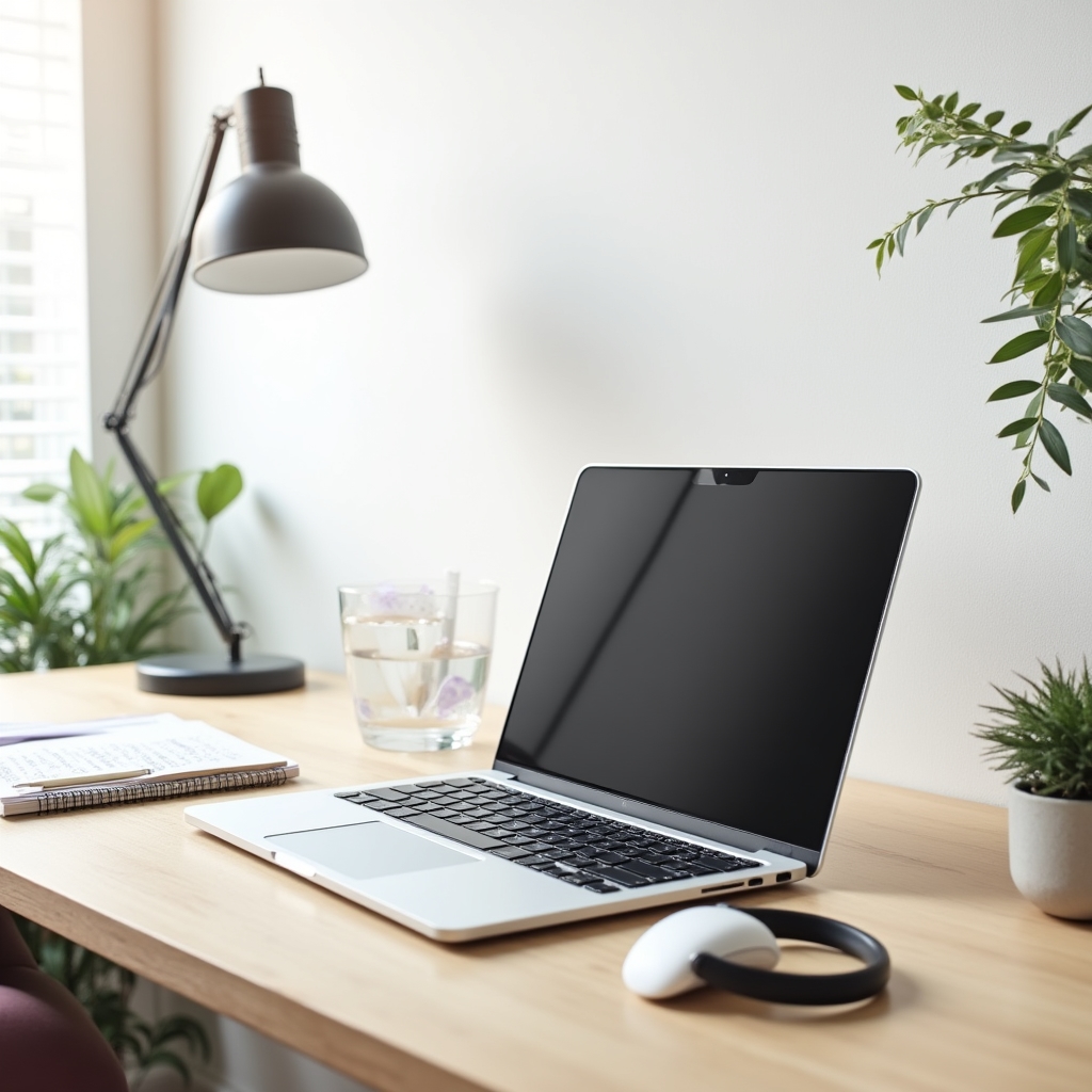 Setup de lucru remote pentru cursuri online de engleză